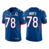 Men's Tampa Bay Buccaneers #78 Tristan Wirfs 2022 Royal NFC Pro Bowl Stitched Jersey - Custom Name