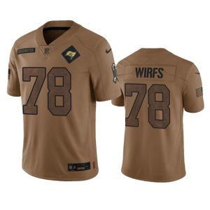 Men's Tampa Bay Buccaneers #78 Tristan Wirfs 2023 Brown Salute To Service Limited Stitched Jersey - Custom Name