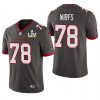 Men's Tampa Bay Buccaneers #78 Tristan Wirfs Grey NFL 2021 Super Bowl LV Limited Stitched Jersey - Custom Name
