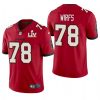 Men's Tampa Bay Buccaneers #78 Tristan Wirfs Red NFL 2021 Super Bowl LV Limited Stitched Jersey - Custom Name