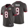 Men's Tampa Bay Buccaneers #8 Bradley Pinion Grey NFL 2021 Super Bowl LV Limited Stitched Jersey - Custom Name