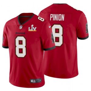 Men's Tampa Bay Buccaneers #8 Bradley Pinion Red NFL 2021 Super Bowl LV Limited Stitched Jersey - Custom Name