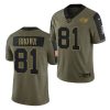 Men's Tampa Bay Buccaneers #81 Antonio Brown 2021 Olive Salute To Service Limited Stitched Jersey - Custom Name