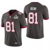Men's Tampa Bay Buccaneers #81 Antonio Brown Grey NFL 2021 Super Bowl LV Limited Stitched Jersey - Custom Name