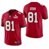 Men's Tampa Bay Buccaneers #81 Antonio Brown Red NFL 2021 Super Bowl LV Limited Stitched Jersey - Custom Name