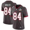 Men's Tampa Bay Buccaneers #84 Cameron Brate Grey NFL 2021 Super Bowl LV Limited Stitched Jersey - Custom Name