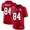 Men's Tampa Bay Buccaneers #84 Cameron Brate Red NFL 2021 Super Bowl LV Limited Stitched Jersey - Custom Name
