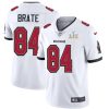 Men's Tampa Bay Buccaneers #84 Cameron Brate White NFL 2021 Super Bowl LV Limited Stitched Jersey - Custom Name
