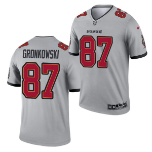 Men's Tampa Bay Buccaneers #87 Rob Gronkowski 2021 Gray Inverted Legend Stitched Jersey - Custom Name