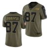 Men's Tampa Bay Buccaneers #87 Rob Gronkowski 2021 Olive Salute To Service Limited Stitched Jersey - Custom Name