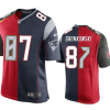 Men's Tampa Bay Buccaneers #87 Rob Gronkowski Red Navy NFL Super Bowl Split GOAT Stitched Jersey - Custom Name