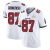 Men's Tampa Bay Buccaneers #87 Rob Gronkowski White NFL 2021 Super Bowl LV Limited Stitched Jersey - Custom Name
