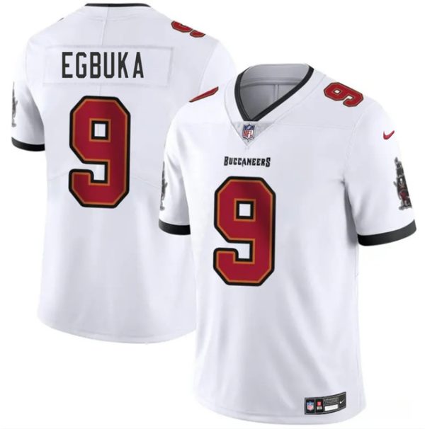 Men's Tampa Bay Buccaneers #9 Emeka Egbuka White 2025 Draft Vapor Untouchable Limited Stitched Football Jersey - Custom Name