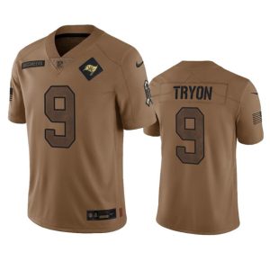 Men's Tampa Bay Buccaneers #9 Joe Tryon 2023 Brown Salute To Service Limited Stitched Jersey - Custom Name
