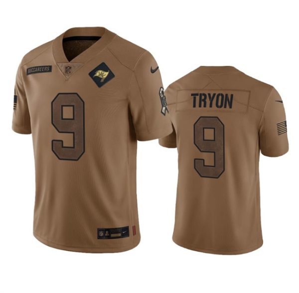 Men's Tampa Bay Buccaneers #9 Joe Tryon 2023 Brown Salute To Service Limited Stitched Jersey - Custom Name