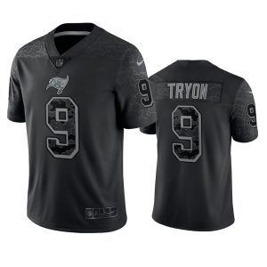 Men's Tampa Bay Buccaneers #9 Joe Tryon Black Reflective Limited Stitched Jersey - Custom Name