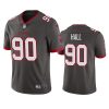 Men's Tampa Bay Buccaneers #90 Logan Hall Grey Vapor Untouchable Limited Stitched Jersey - Custom Name