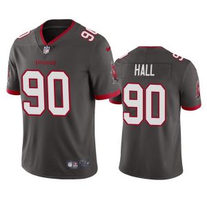 Men's Tampa Bay Buccaneers #90 Logan Hall Grey Vapor Untouchable Limited Stitched Jersey - Custom Name