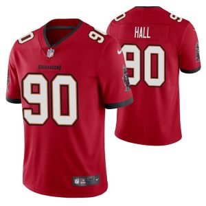 Men's Tampa Bay Buccaneers #90 Logan Hall Red Vapor Untouchable Limited Stitched Jersey - Custom Name