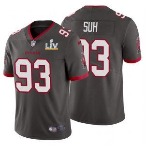 Men's Tampa Bay Buccaneers #93 Ndamukong Suh Grey NFL 2021 Super Bowl LV Limited Stitched Jersey - Custom Name