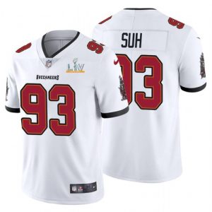 Men's Tampa Bay Buccaneers #93 Ndamukong Suh White NFL 2021 Super Bowl LV Limited Stitched Jersey - Custom Name