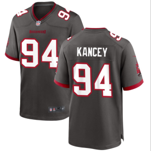 Men's Tampa Bay Buccaneers #94 Calijah Kancey Grey 2023 Draft Stitched Game Jersey - Custom Name