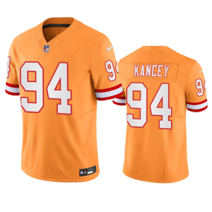 Men's Tampa Bay Buccaneers #94 Calijah Kancey Orange 2023 F.U.S.E. Throwback Limited Stitched Jersey - Custom Name