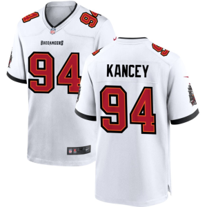 Men's Tampa Bay Buccaneers #94 Calijah Kancey White 2023 Draft Stitched Game Jersey - Custom Name