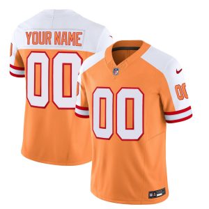 Men's Tampa Bay Buccaneers Active Player Custom 2023 F.U.S.E.White-Gold Throwback Limited Stitched Jersey - Custom Name
