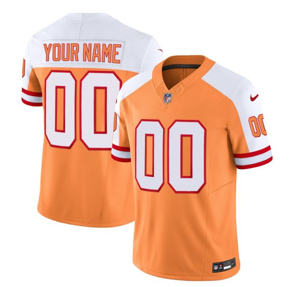 Men's Tampa Bay Buccaneers Active Player Custom 2023 F.U.S.E.White-Gold Throwback Limited Stitched Jersey - Custom Name