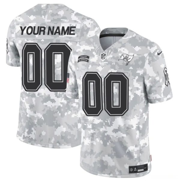 Men's Tampa Bay Buccaneers Active Player Custom 2024 F.U.S.E Arctic Camo Salute to Service Limited Stitched Football Jersey - Custom Name