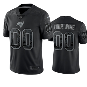 Men's Tampa Bay Buccaneers Active Player Custom Black Reflective Limited Stitched Jersey - Custom Name