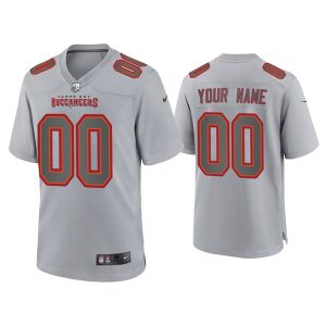 Men's Tampa Bay Buccaneers Active Player Custom Grey Atmosphere Fashion Stitched Game Jersey - Custom Name