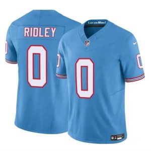 Men's Tennessee Titans #0 Calvin Ridley Blue 2023 F.U.S.E. Throwback Limited Stitched Football Jersey - Custom Name