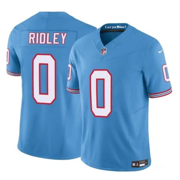 Men's Tennessee Titans #0 Calvin Ridley Blue 2023 F.U.S.E. Throwback Limited Stitched Football Jersey - Custom Name