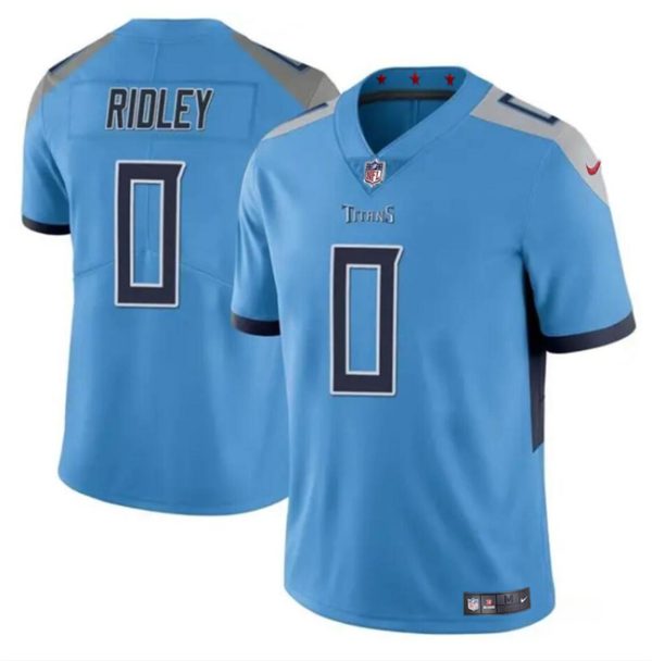 Men's Tennessee Titans #0 Calvin Ridley Blue Vapor Limited Stitched Football Jersey - Custom Name