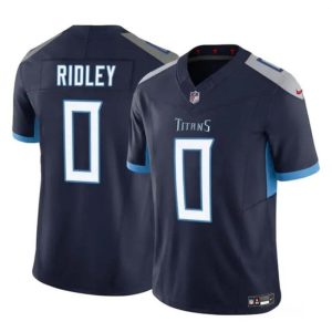 Men's Tennessee Titans #0 Calvin Ridley Navy 2023 F.U.S.E. Vapor Limited Stitched Football Jersey - Custom Name