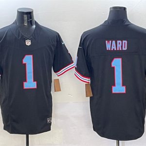 Men's Tennessee Titans #1 Cameron Ward Black 2025 Draft F.U.S.E. Vapor Limited Stitched Football Jersey - Custom Name