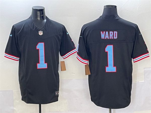 Men's Tennessee Titans #1 Cameron Ward Black 2025 Draft F.U.S.E. Vapor Limited Stitched Football Jersey - Custom Name