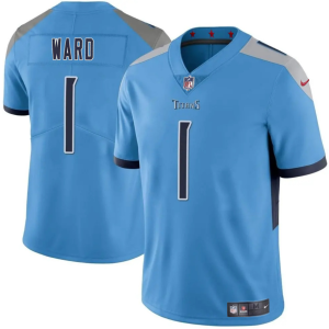 Men's Tennessee Titans #1 Cameron Ward Blue 2025 Draft Vapor Untouchable Stitched Football Jersey - Custom Name