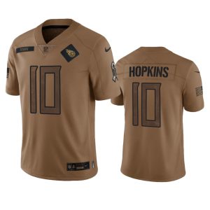 Men's Tennessee Titans #10 DeAndre Hopkins 2023 Brown Salute To Service Stitched Football Jersey - Custom Name