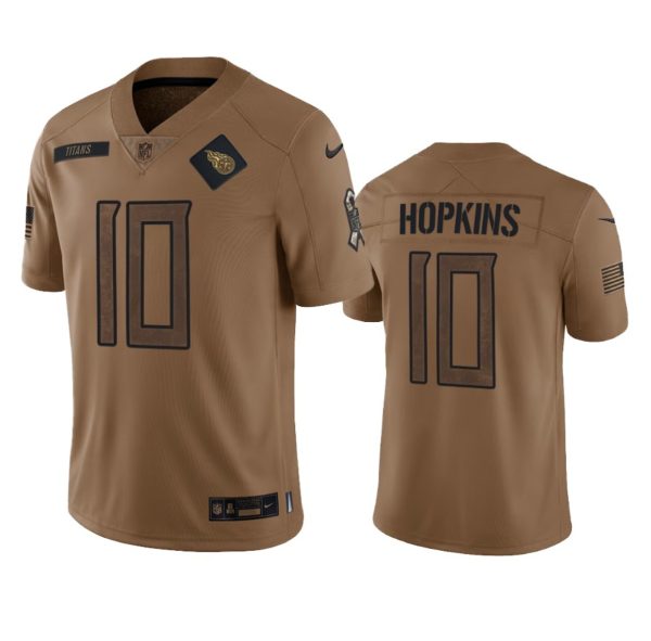 Men's Tennessee Titans #10 DeAndre Hopkins 2023 Brown Salute To Service Stitched Football Jersey - Custom Name