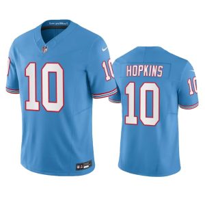 Men's Tennessee Titans #10 DeAndre Hopkins Light Blue 2023 F.U.S.E. Vapor Limited Throwback Stitched Football Jersey - Custom Name