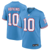 Men's Tennessee Titans #10 DeAndre Hopkins Light Blue Throwback Player Stitched Game Jersey - Custom Name