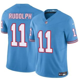 Men's Tennessee Titans #11 Mason Rudolph Blue 2024 F.U.S.E. Throwback Vapor Limited Stitched Football Jersey - Custom Name
