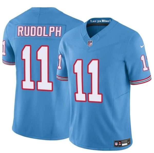 Men's Tennessee Titans #11 Mason Rudolph Blue 2024 F.U.S.E. Throwback Vapor Limited Stitched Football Jersey - Custom Name