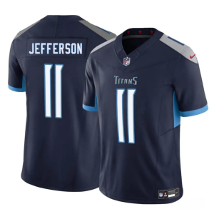 Men's Tennessee Titans #11 Van Jefferson Navy 2025 F.U.S.E. Vapor Limited Stitched Football Jersey - Custom Name