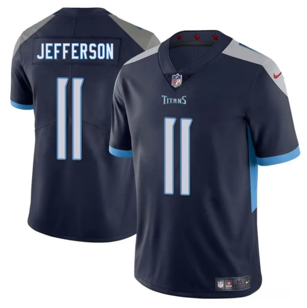 Men's Tennessee Titans #11 Van Jefferson Navy 2025 Vapor Untouchable Stitched Jersey - Custom Name