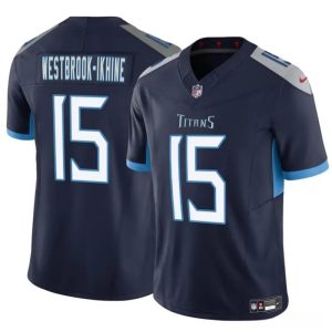 Men's Tennessee Titans #15 Nick Westbrook-Ikhine Navy 2024 F.U.S.E. Vapor Limited Stitched Football Jersey - Custom Name