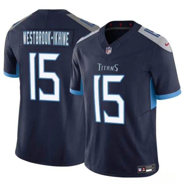 Men's Tennessee Titans #15 Nick Westbrook-Ikhine Navy 2024 F.U.S.E. Vapor Limited Stitched Football Jersey - Custom Name